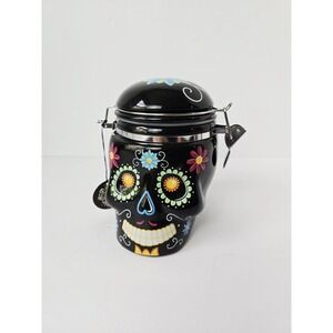 Boston Warehouse Decorative Ceramic Day Of The Dead Canister Sugar Skull NWT